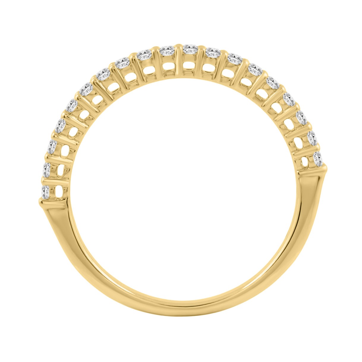 14K YELLOW GOLD 1/4CT ROUND DIAMOND LADIES BAND 