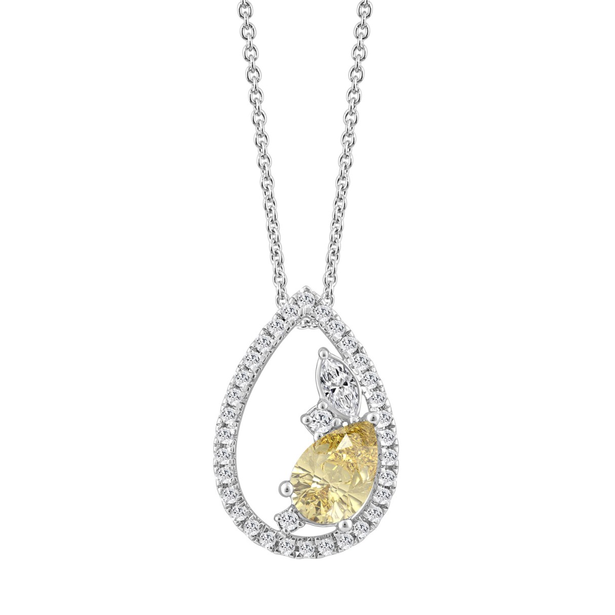 14K WHITE GOLD 1 1/2CT ROUND/PEAR/MARQUISE DIAMOND...
