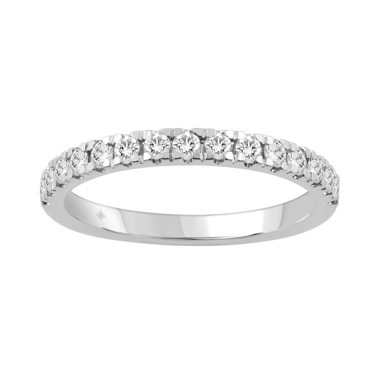 14K WHITE GOLD 3/8CT ROUND DIAMOND LADIES BAND