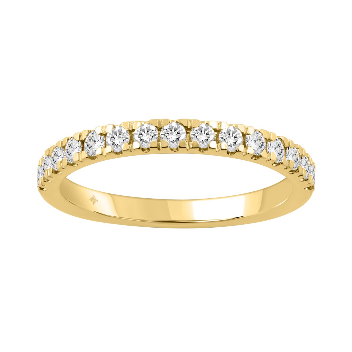 14K YELLOW GOLD 3/8CT ROUND DIAMOND LADIES BAND ...