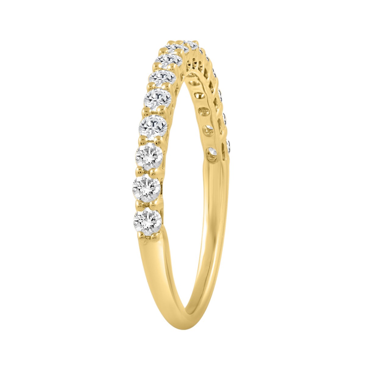 14K YELLOW GOLD 1/2CT ROUND DIAMOND LADIES BAND