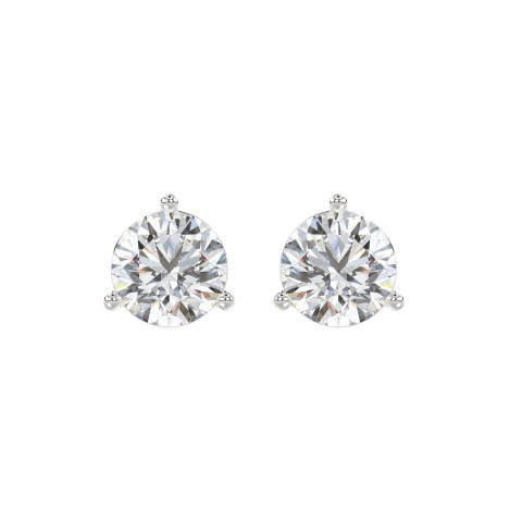 14K WHITE GOLD 4.00CT ROUND DIAMOND STUD EARRINGS