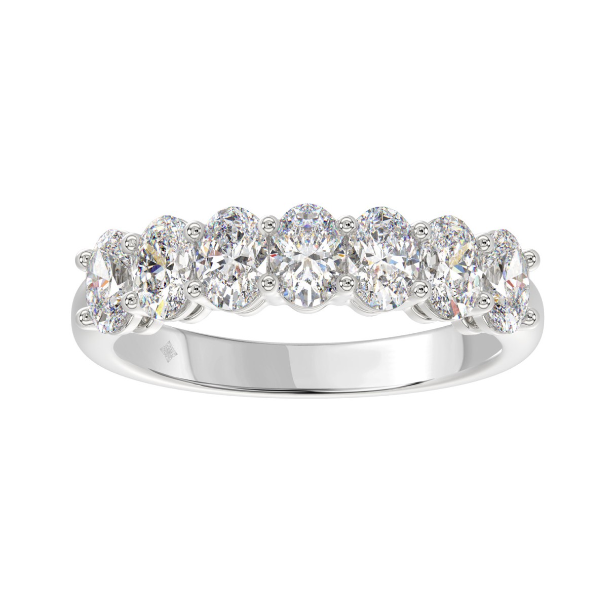 14K WHITE GOLD 1 1/2CT OVAL DIAMOND LADIES BAND