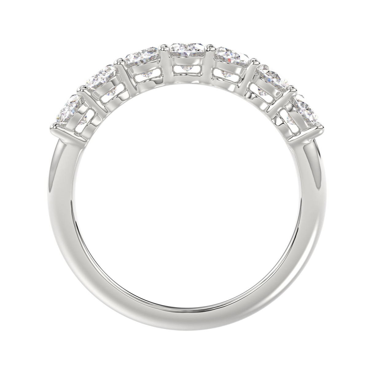 14K WHITE GOLD 1 1/2CT OVAL DIAMOND LADIES BAND