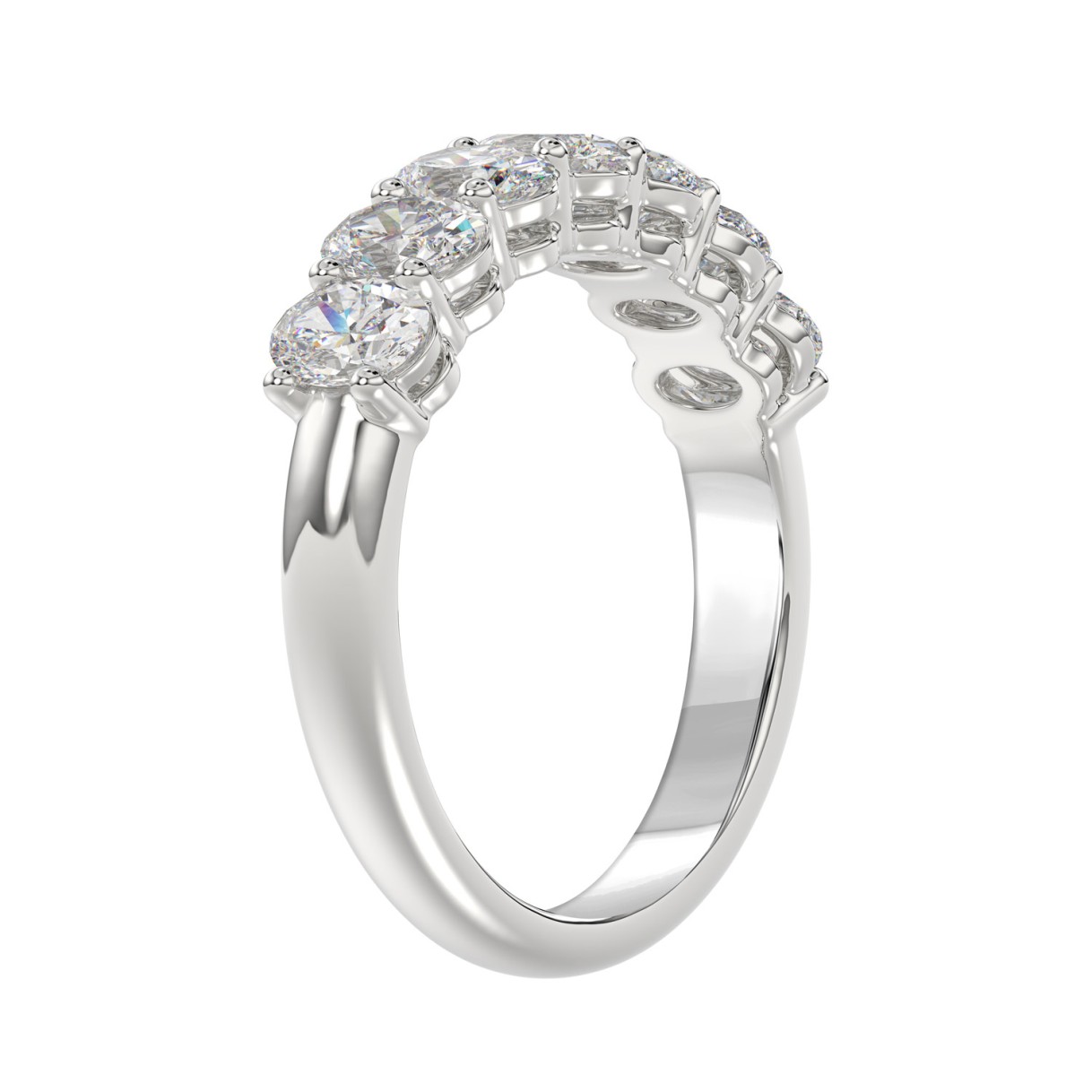 14K WHITE GOLD 1 1/2CT OVAL DIAMOND LADIES BAND