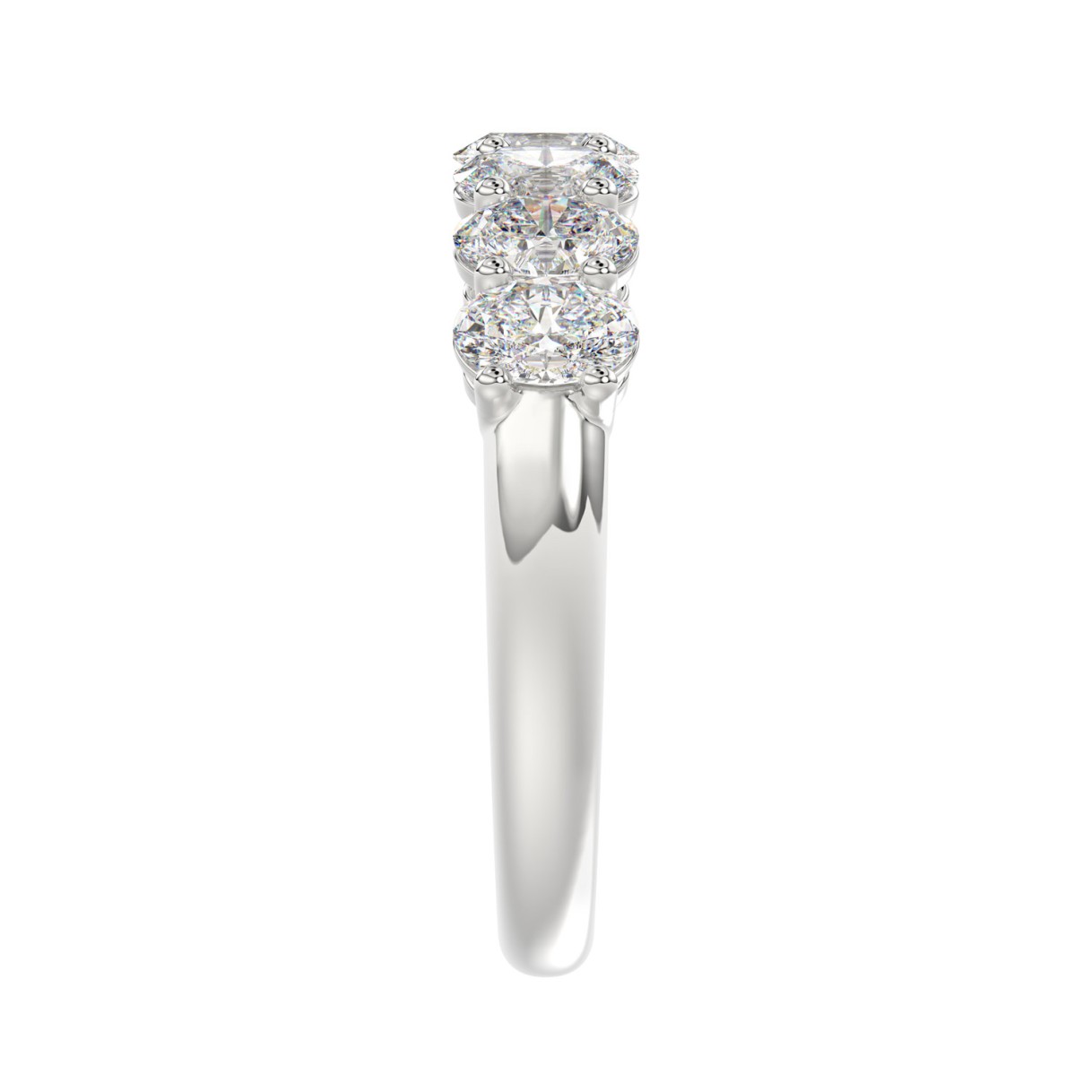 14K WHITE GOLD 1 1/2CT OVAL DIAMOND LADIES BAND