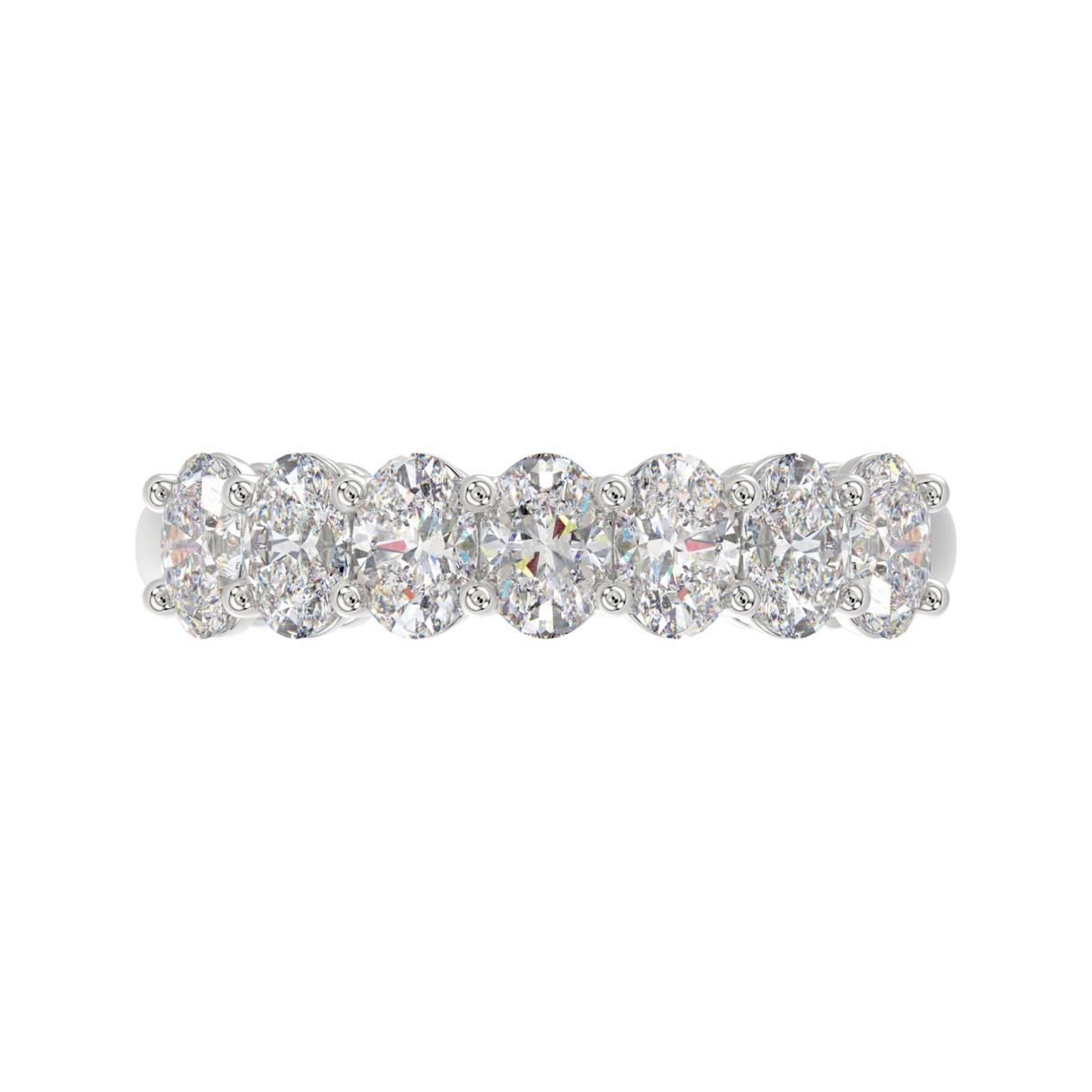 14K WHITE GOLD 1 1/2CT OVAL DIAMOND LADIES BAND
