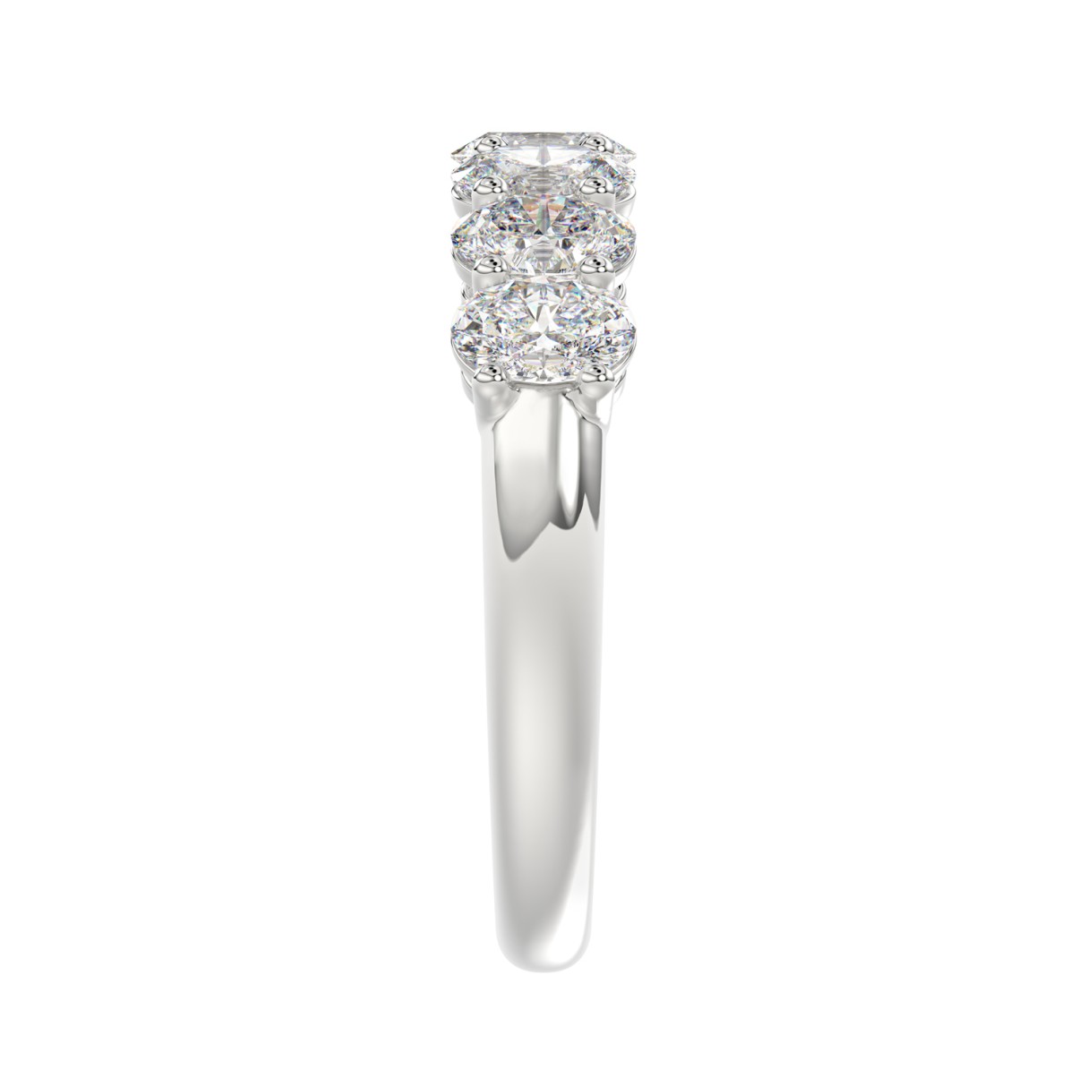 14K WHITE GOLD 1 3/8CT OVAL DIAMOND LADIES BAND