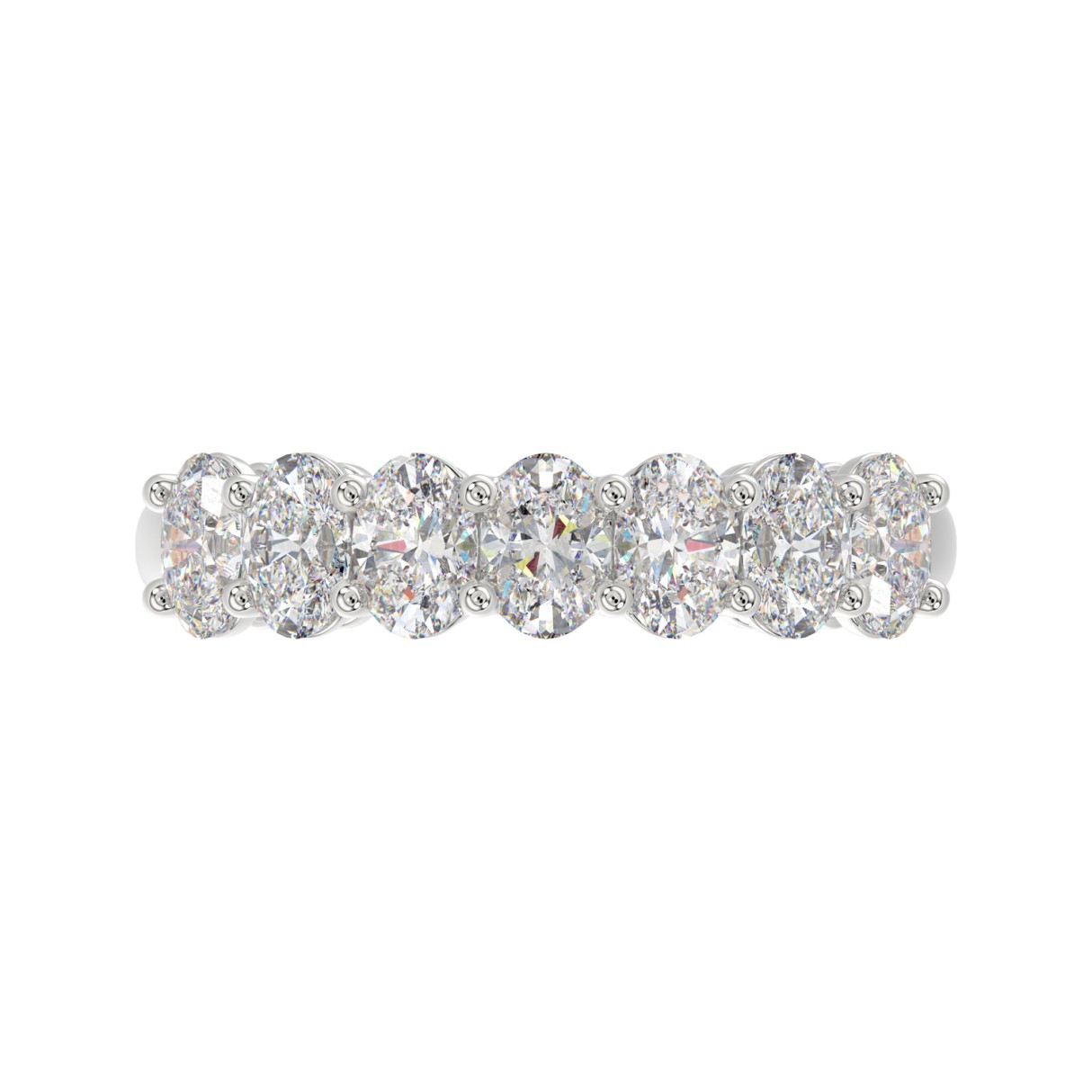 14K WHITE GOLD 1 3/8CT OVAL DIAMOND LADIES BAND