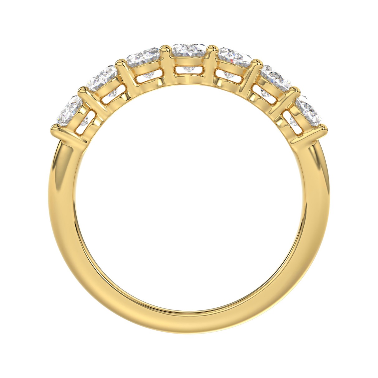 14K YELLOW GOLD 1 1/2CT OVAL DIAMOND LADIES BAND