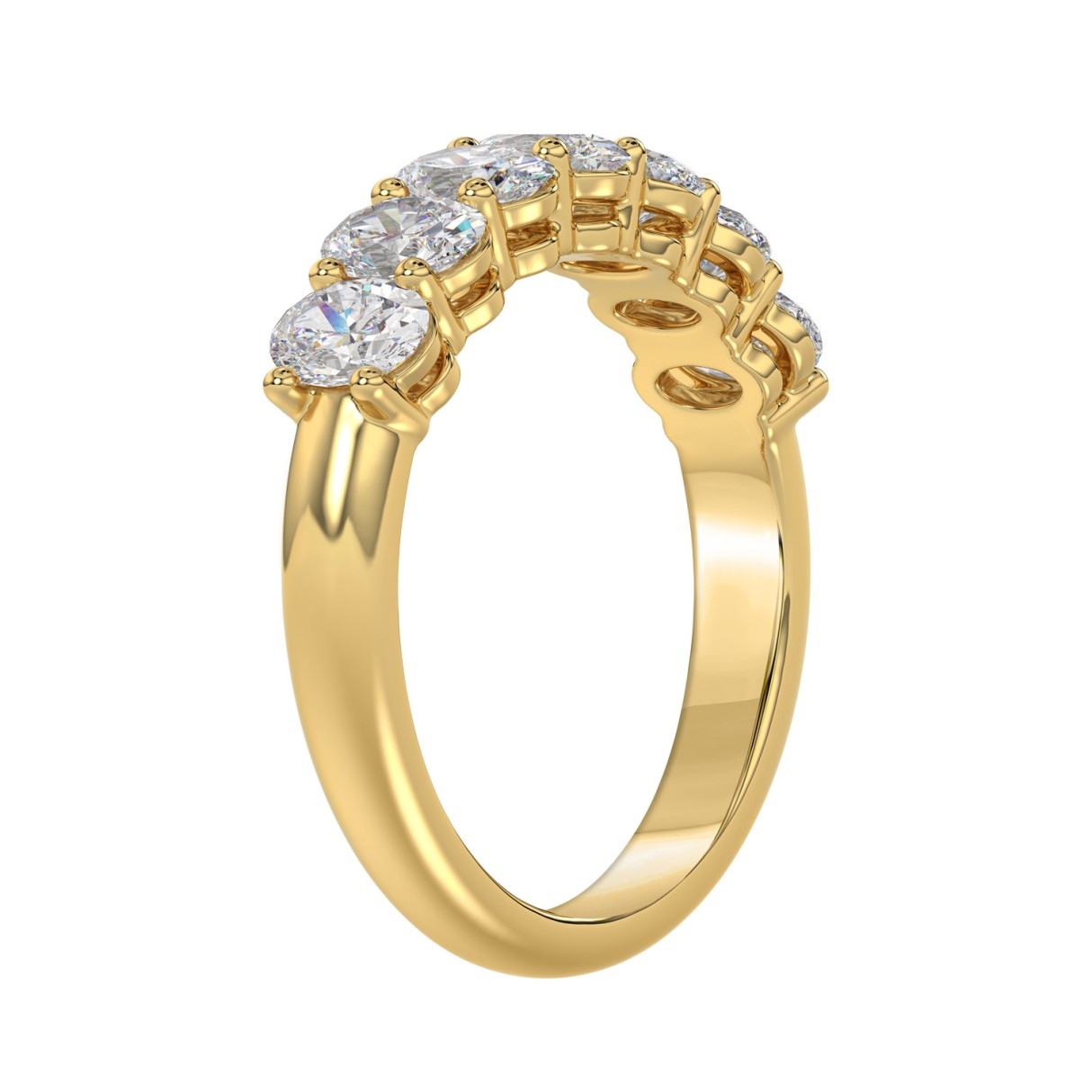 14K YELLOW GOLD 1 1/2CT OVAL DIAMOND LADIES BAND