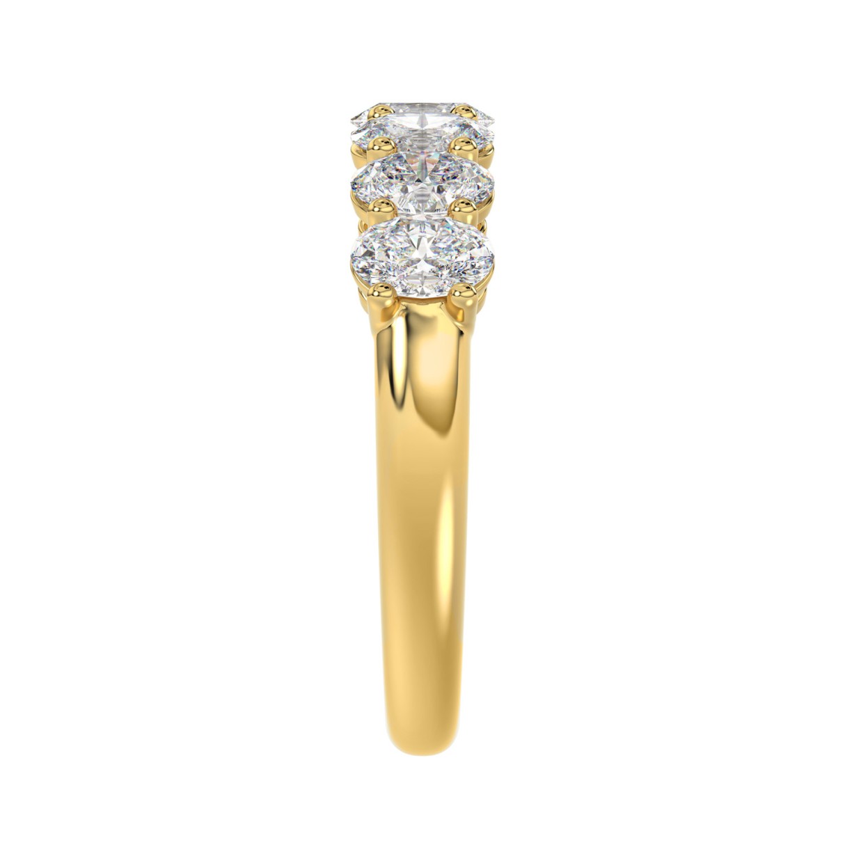14K YELLOW GOLD 1 1/2CT OVAL DIAMOND LADIES BAND