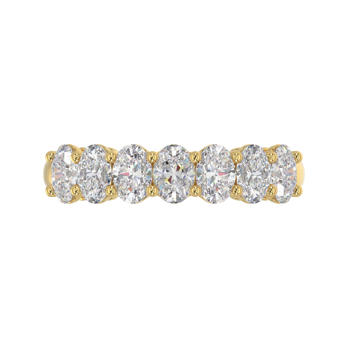 14K YELLOW GOLD 1 1/2CT OVAL DIAMOND LADIES BAND