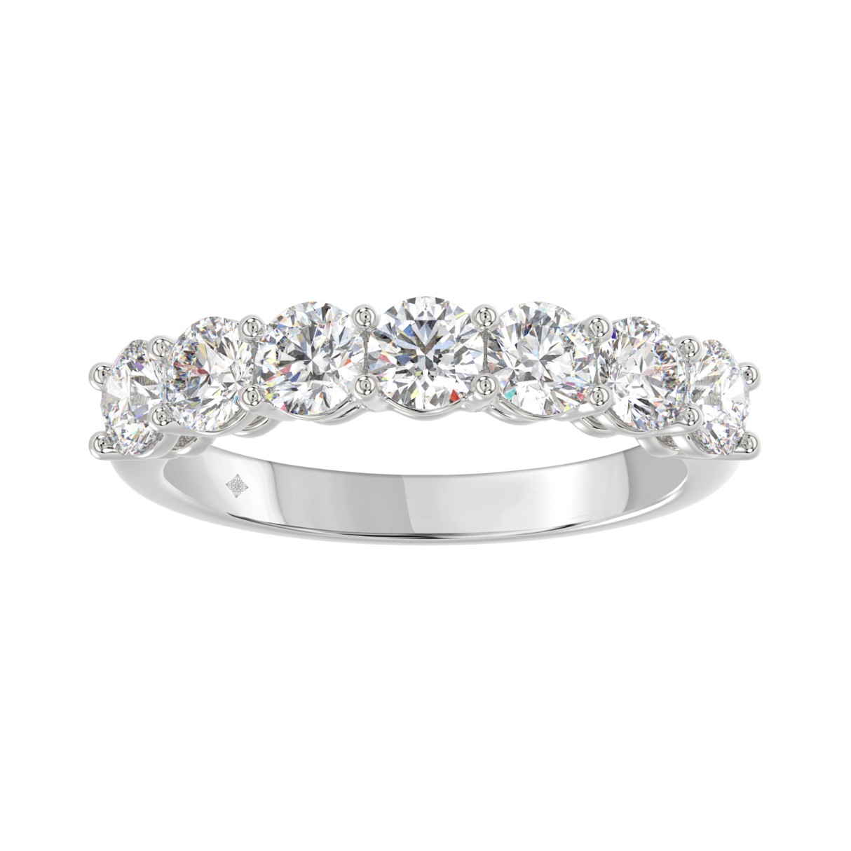 14K WHITE GOLD 1 3/8CT ROUND DIAMOND LADIES BAND...