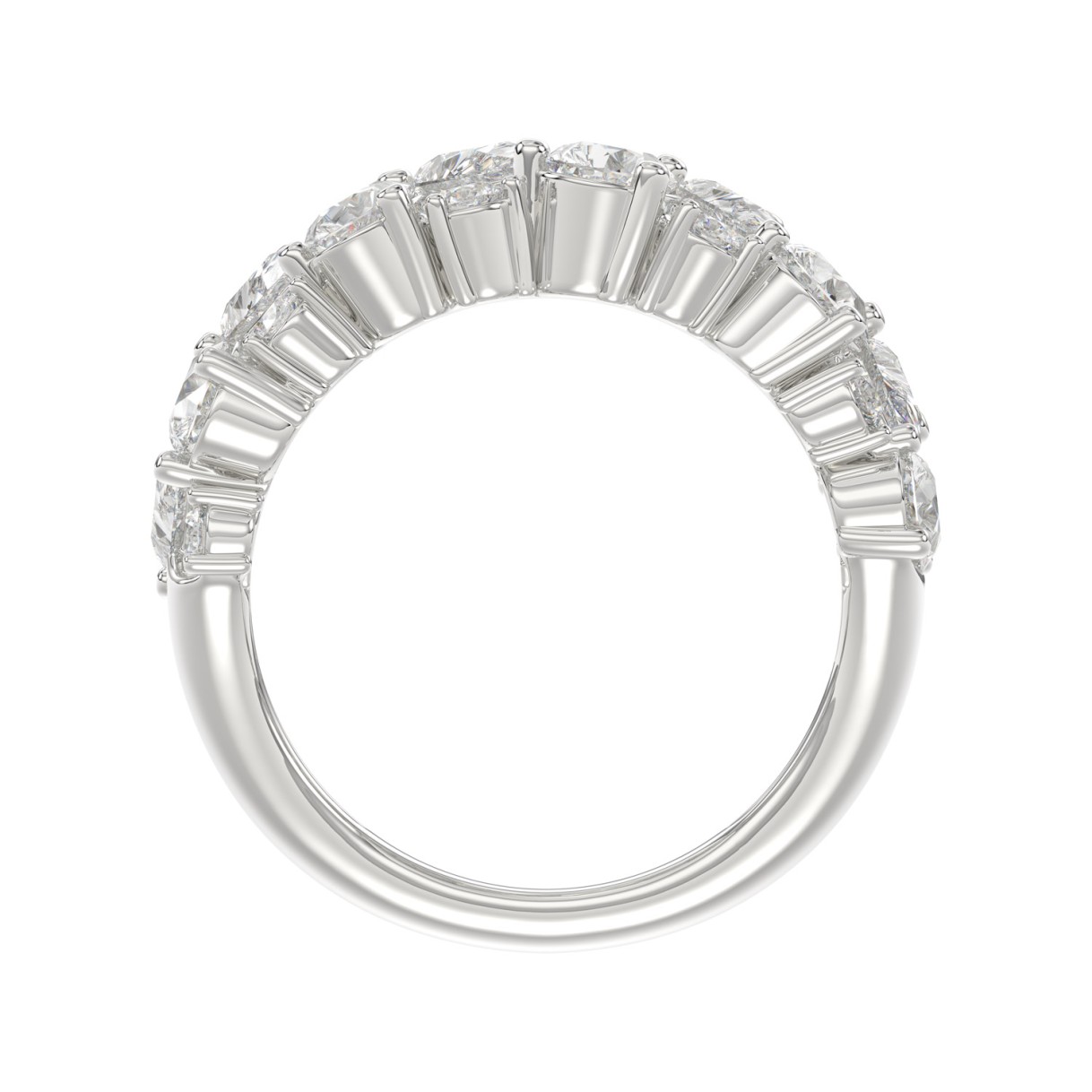 10K WHITE GOLD 3.00CT ROUND/PEAR DIAMOND LADIES RING