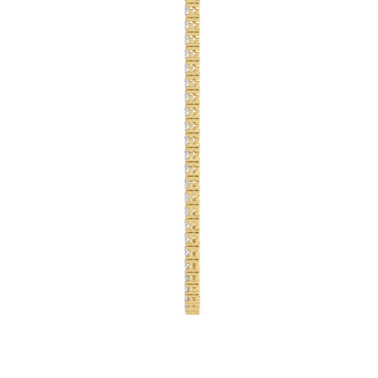 14K Yellow Gold Ladies (16 Inch) Tennis Necklace With 14 1/3Ct Round Cut Lab Grown Diamonds