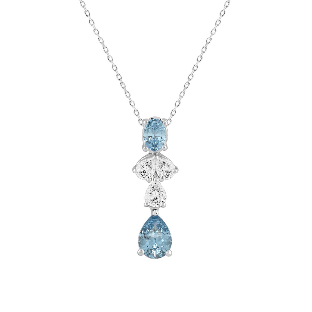14K WHITE GOLD 2.00CT PEAR/OVAL DIAMOND LADIES PEN...