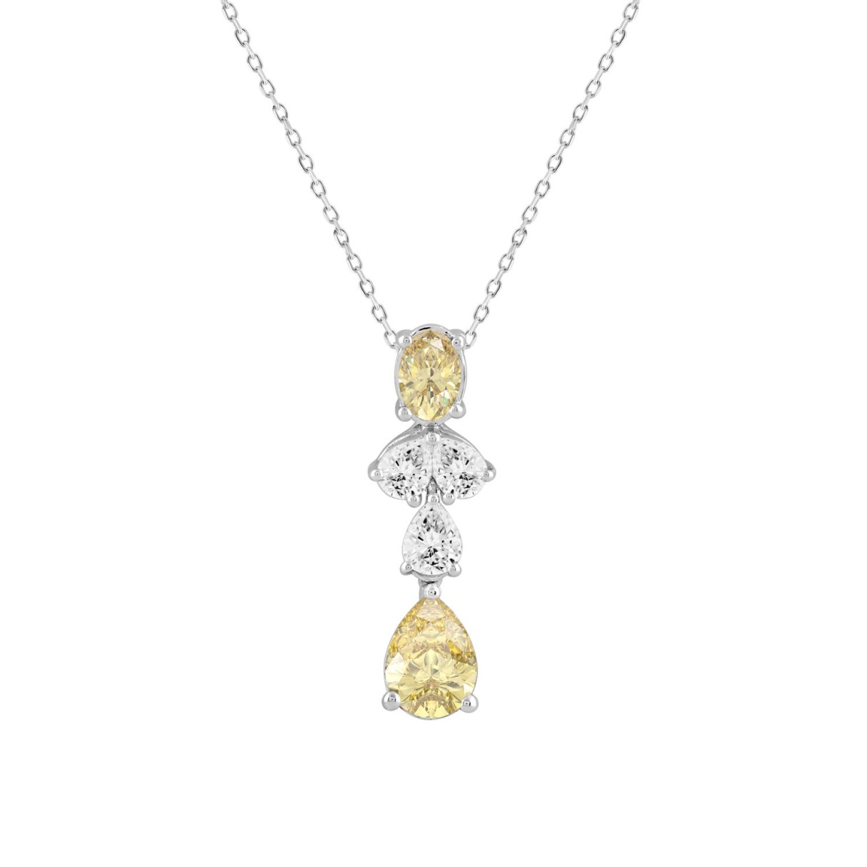 14K WHITE/YELLOW GOLD 2.00CT PEAR/OVAL DIAMOND LAD...
