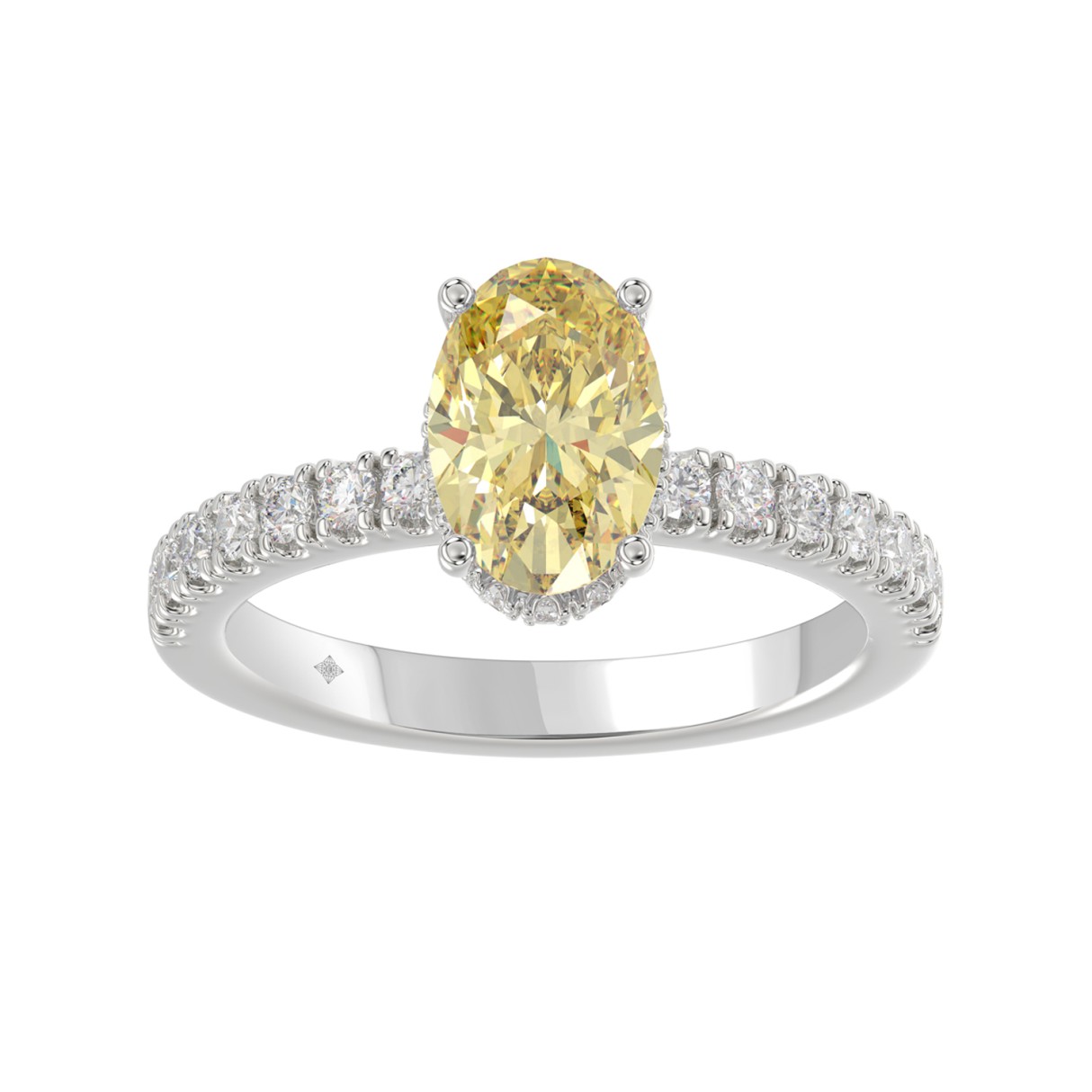 14K WHITE GOLD 2 1/2CT ROUND/OVAL DIAMOND LADIES R...