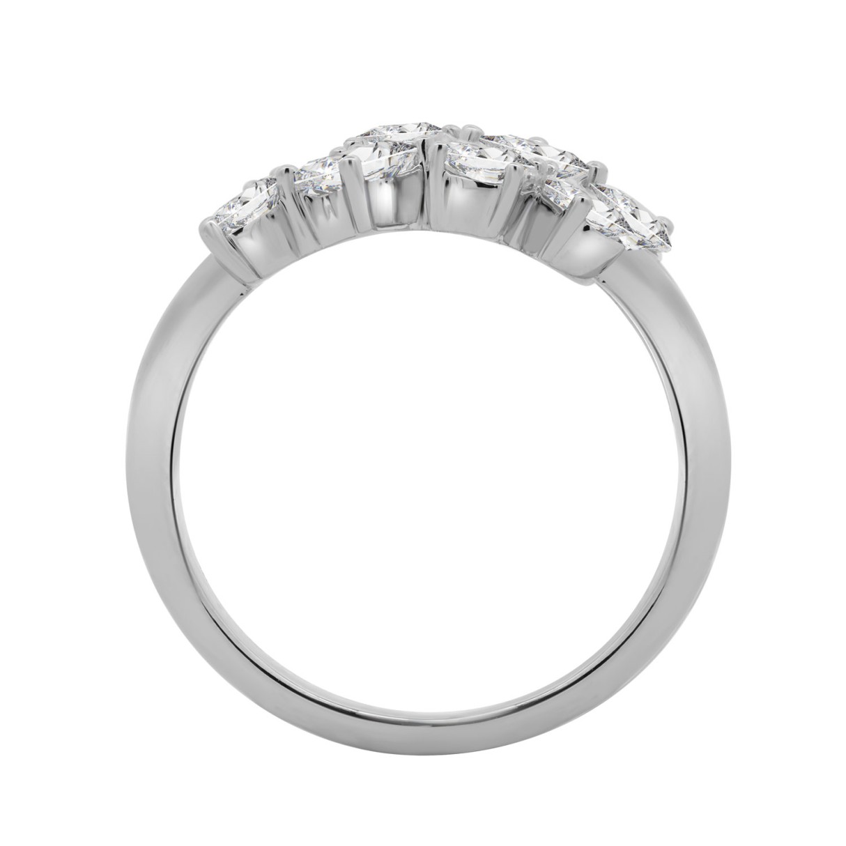 14K WHITE GOLD 1 5/8CT PEAR/MARQUISE/ROUND/EMERALD DIAMOND LADIES RING