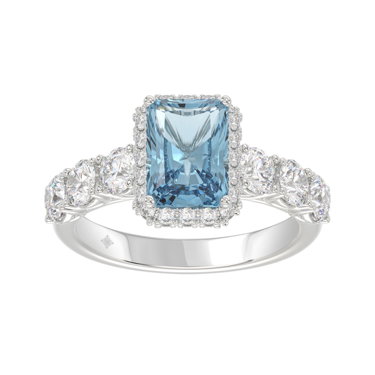 14K WHITE GOLD 3 1/2CT ROUND/RADIANT DIAMOND LADIE...