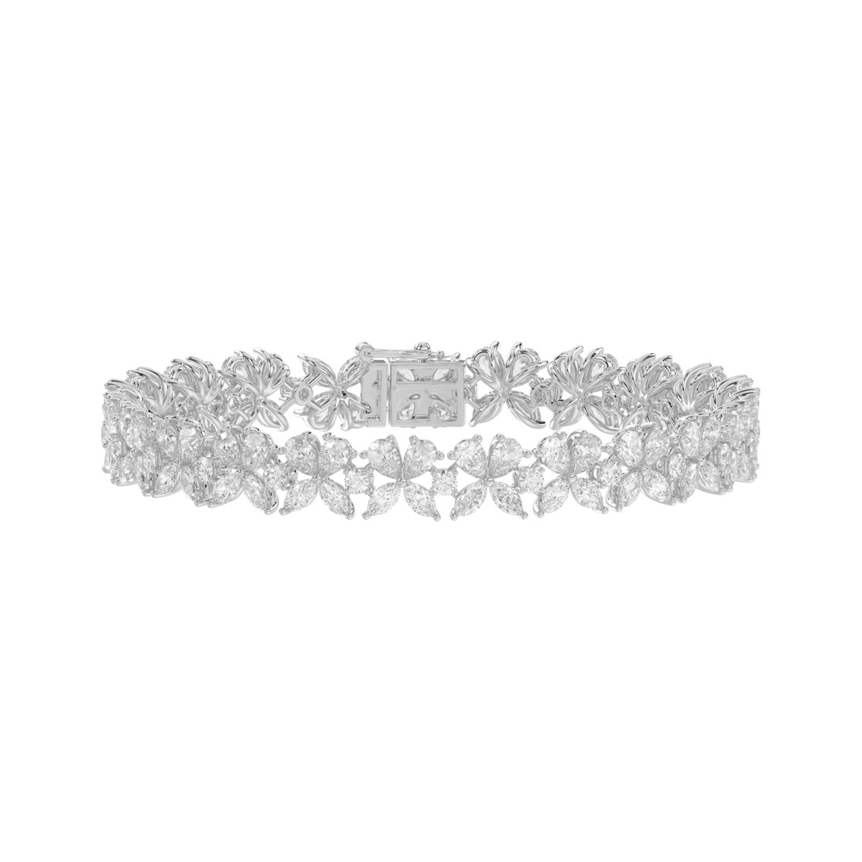 18K WHITE GOLD 11 1/2CT ROUND/PEAR/MARQUISE DIAMOND LADIES BRACELET