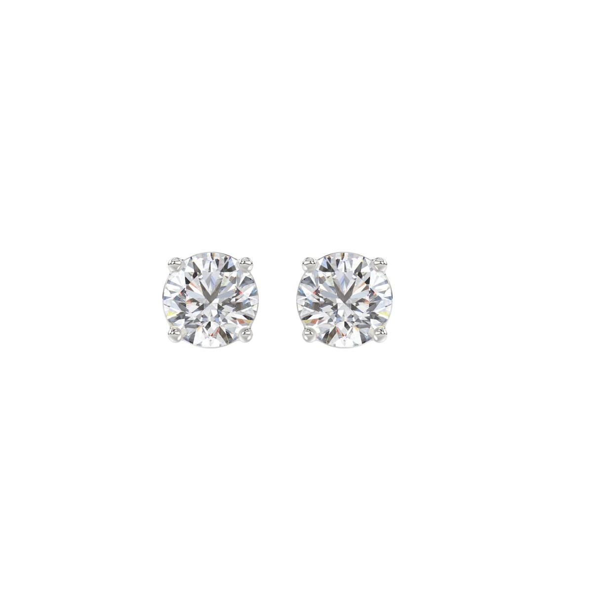 14K WHITE GOLD 3/4CT ROUND DIAMOND SOLITAIRE EARRINGS