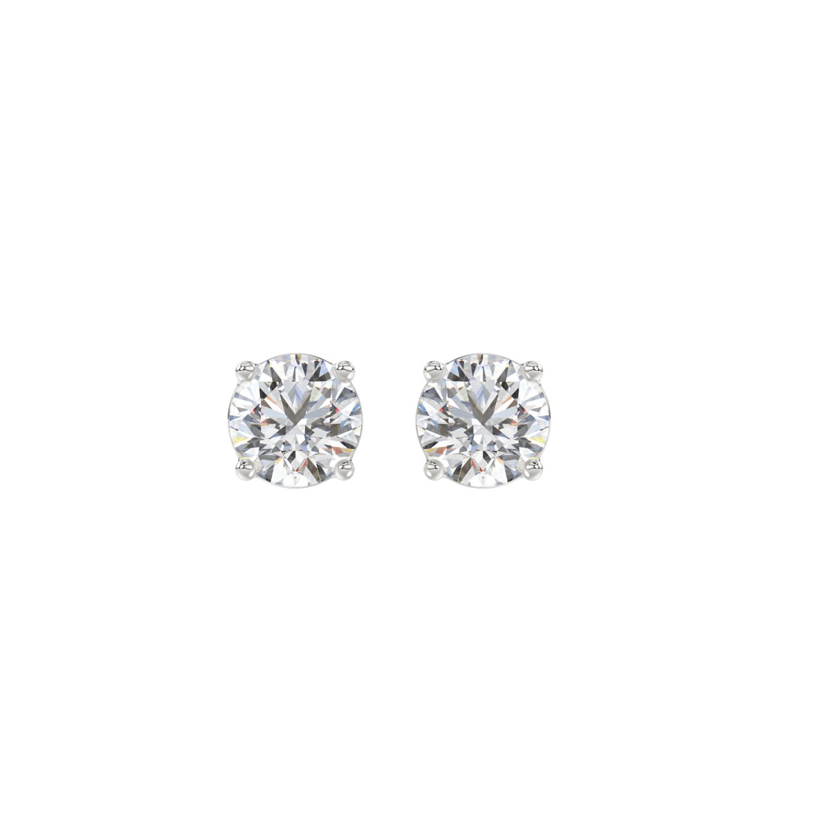 14K WHITE GOLD 3/4CT ROUND DIAMOND SOLITAIRE EARRI...