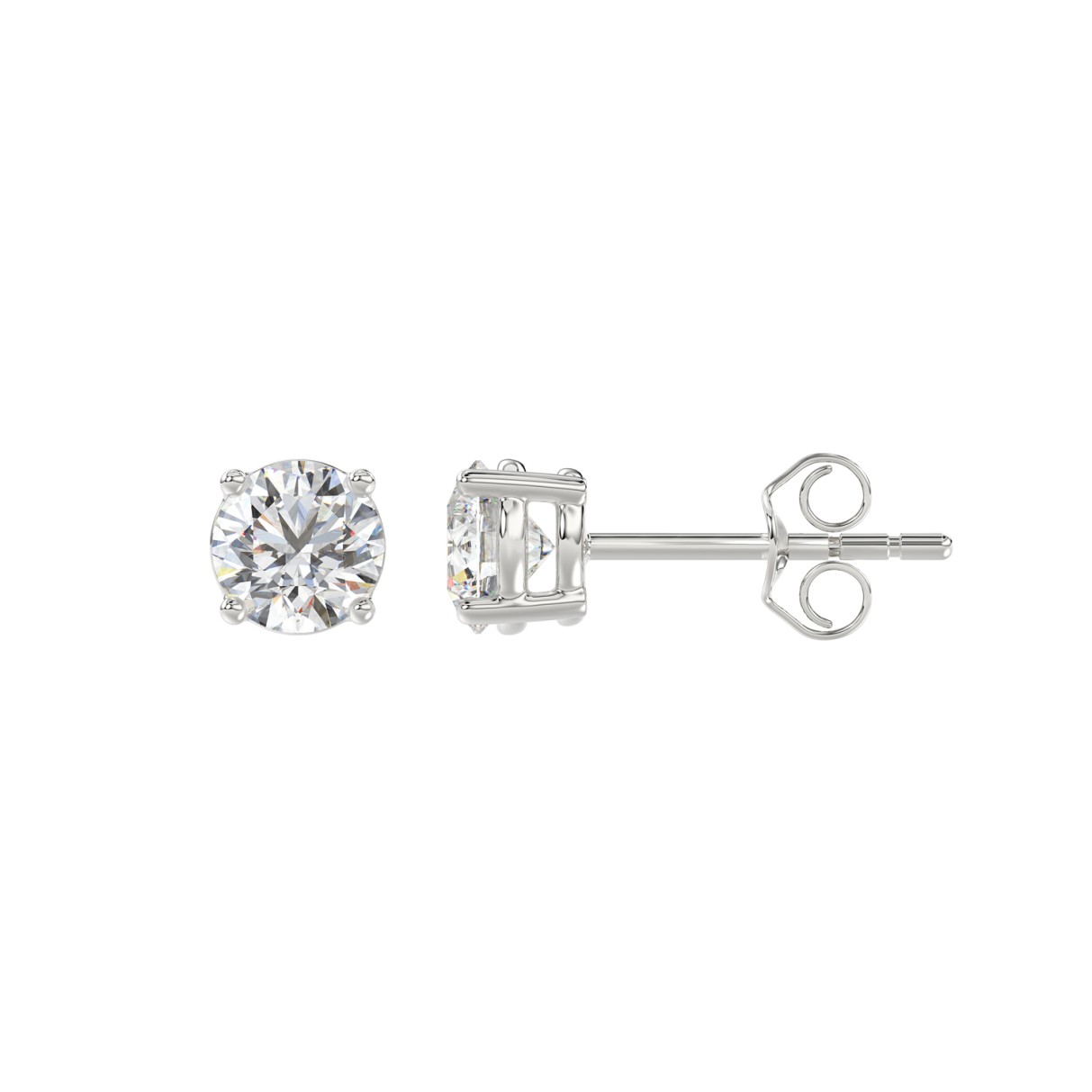 14K WHITE GOLD 3/4CT ROUND DIAMOND SOLITAIRE EARRINGS