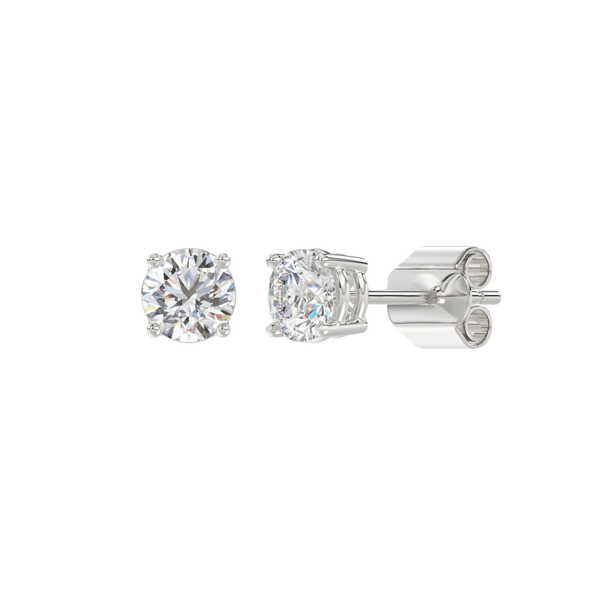 14K WHITE GOLD 3/4CT ROUND DIAMOND SOLITAIRE EARRINGS