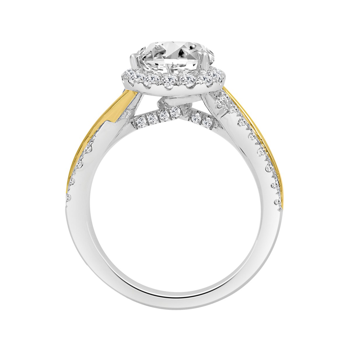 10K WHITE/YELLOW GOLD 2 3/4CT ROUND/PEAR DIAMOND LADIES RING (CENTER STONE PEAR DIAMOND 2CT)