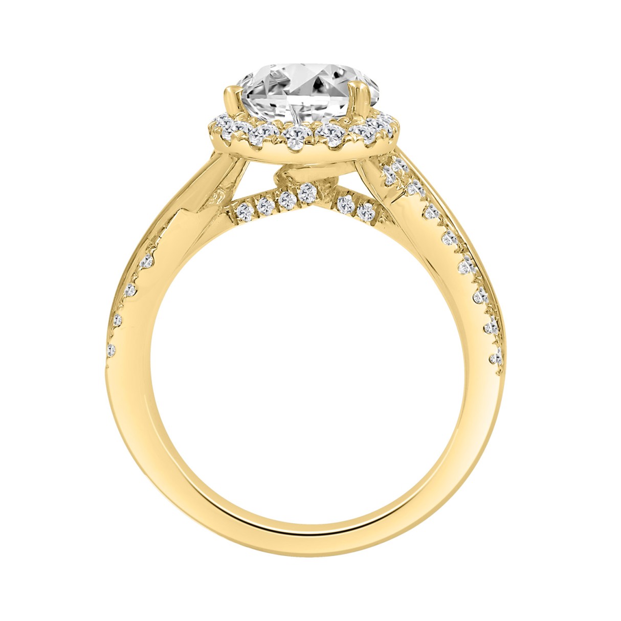 14K YELLOW GOLD 2 3/4CT ROUND/PEAR DIAMOND LADIES RING (CENTER STONE PEAR DIAMOND 2.00CT)