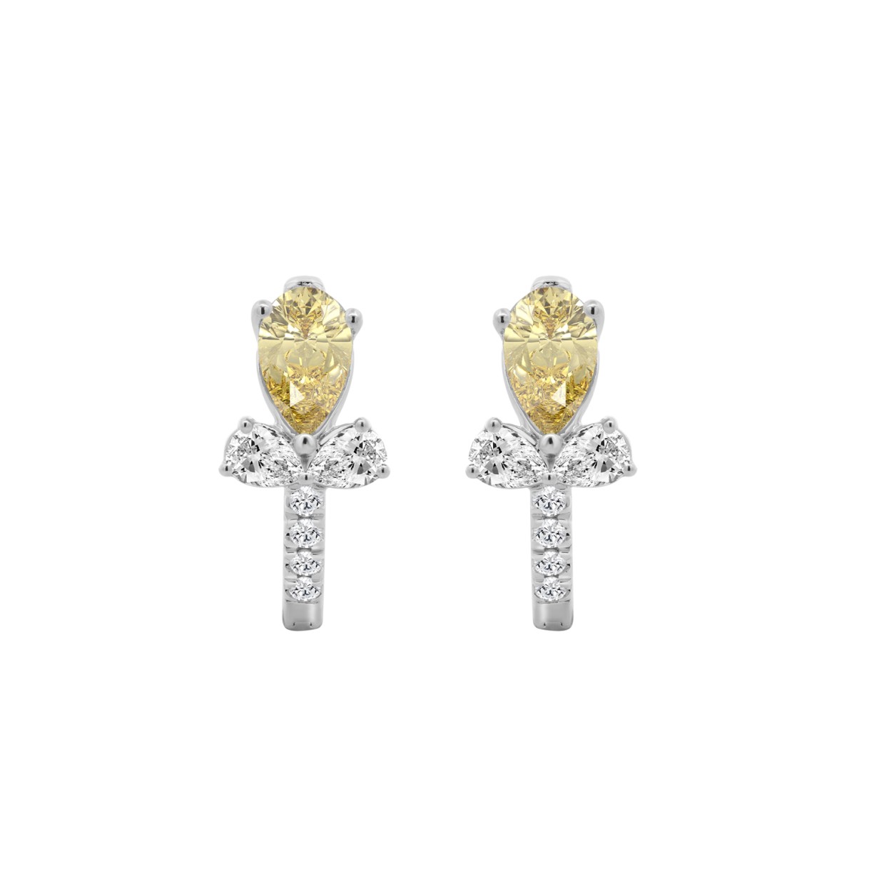 14K WHITE GOLD 1 1/2CT ROUND/PEAR/YELLOW PEAR DIAM...