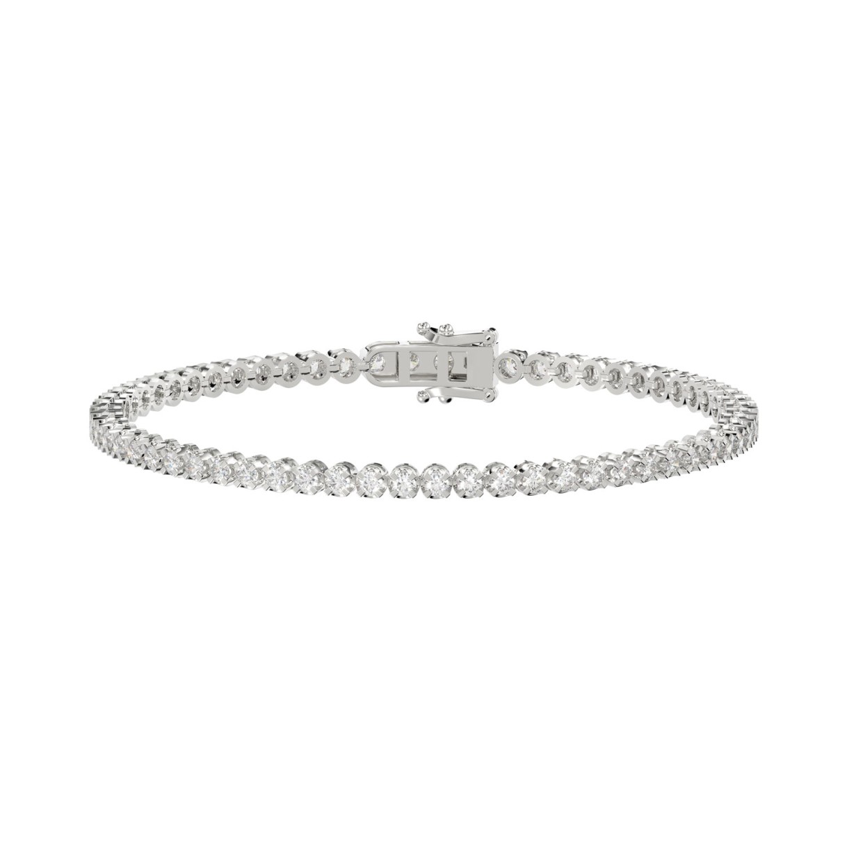 10K WHITE GOLD 2.00CT ROUND DIAMOND LADIES BRACELE...