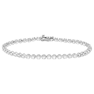 10K WHITE GOLD 2.00CT ROUND DIAMOND LADIES BRACELET