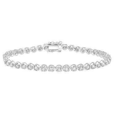 10K WHITE GOLD 4.00CT ROUND DIAMOND LADIES BRACELET