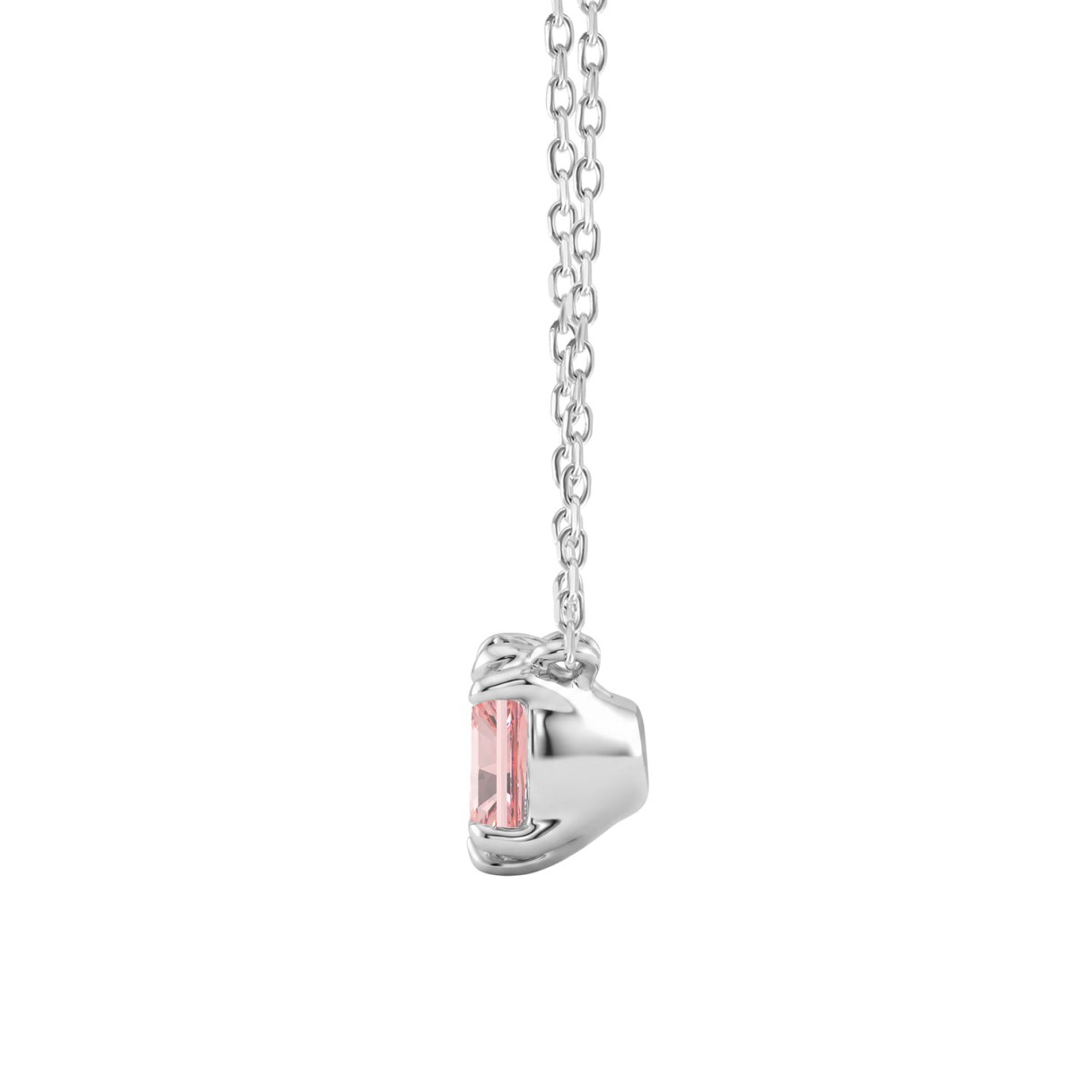 ETERNAL BLUSH COLLECTION 14K WHITE GOLD 1.00CT CUSHION PINK DIAMOND LADIES PENDANT