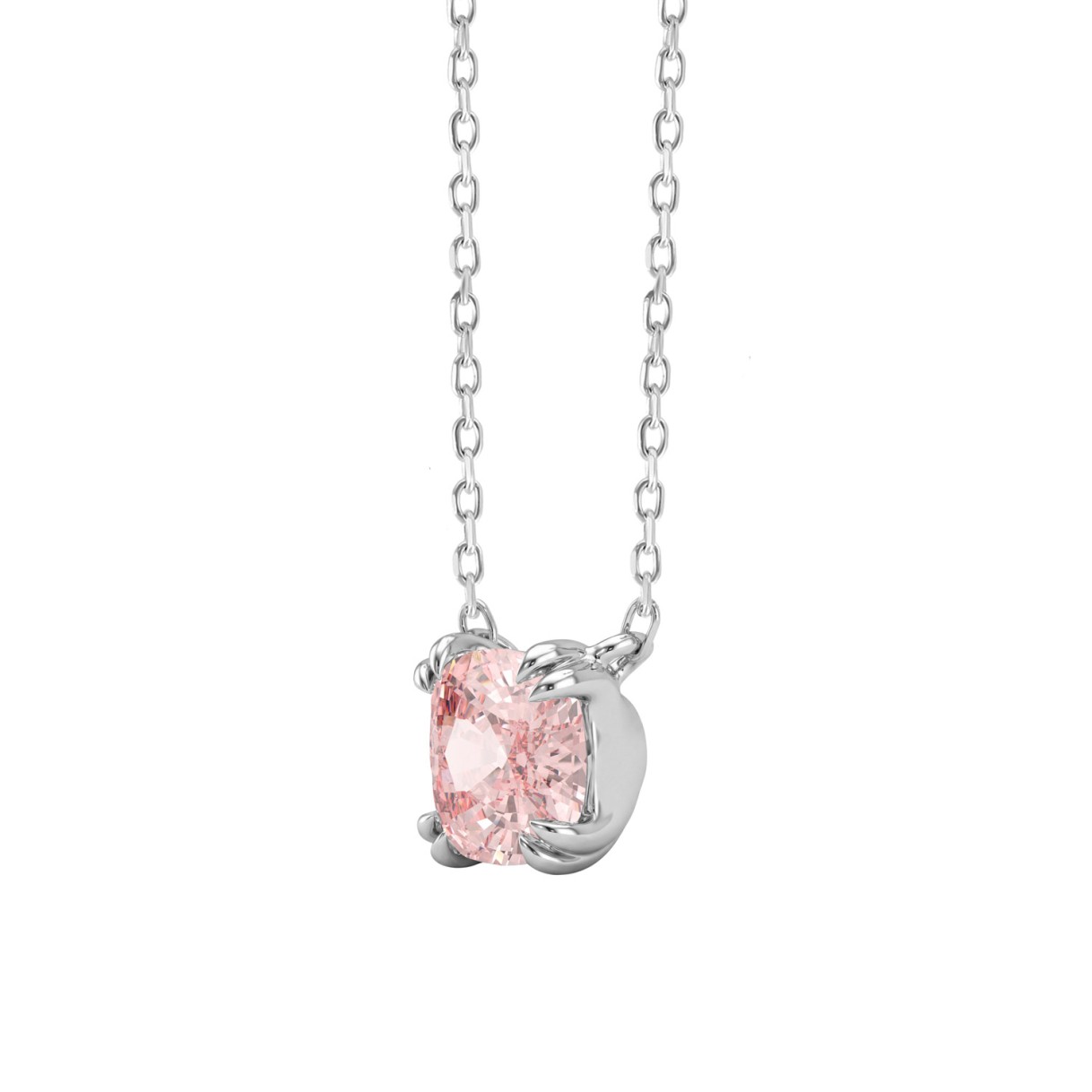 ETERNAL BLUSH COLLECTION 14K WHITE GOLD 1.00CT CUSHION PINK DIAMOND LADIES PENDANT