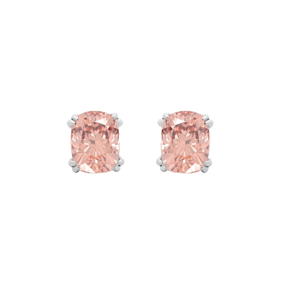 14K WHITE GOLD 2.00CT PINK CUSHION DIAMOND LADIES ...