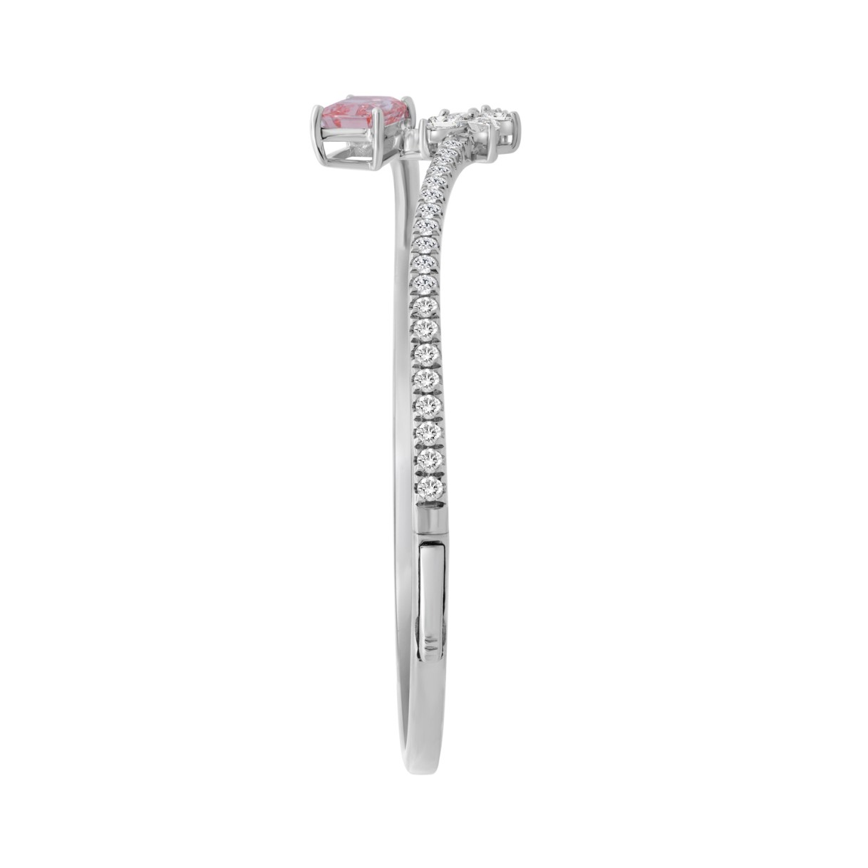ETERNAL BLUSH COLLECTION 14K WHITE GOLD 3.00CT ROUND/MARQUISE/PEAR/PINK RADIANT DIAMOND LADIES BANGLE