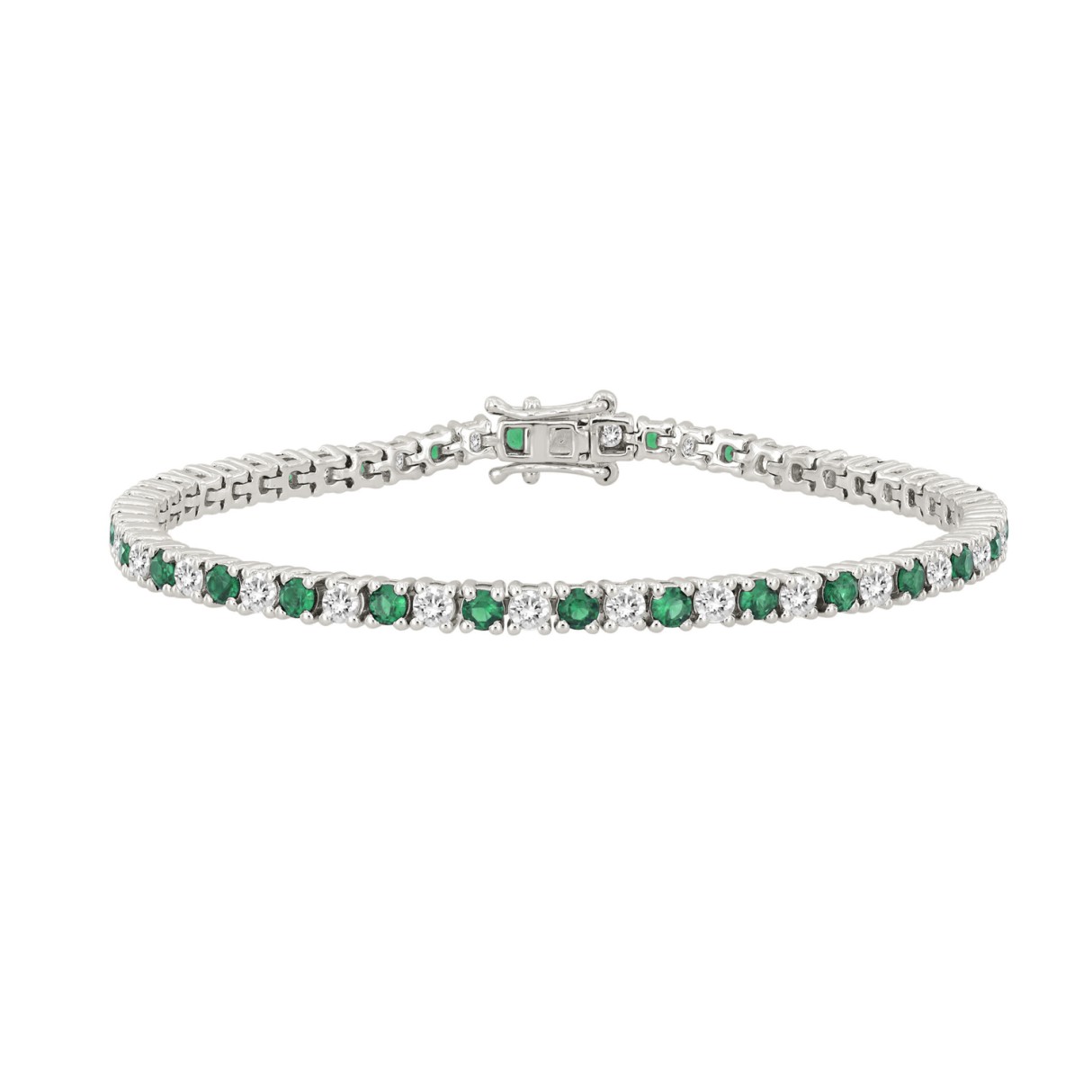 14K WHITE GOLD 5 3/8CT ROUND/EMERALD ROUND  DIAMON...