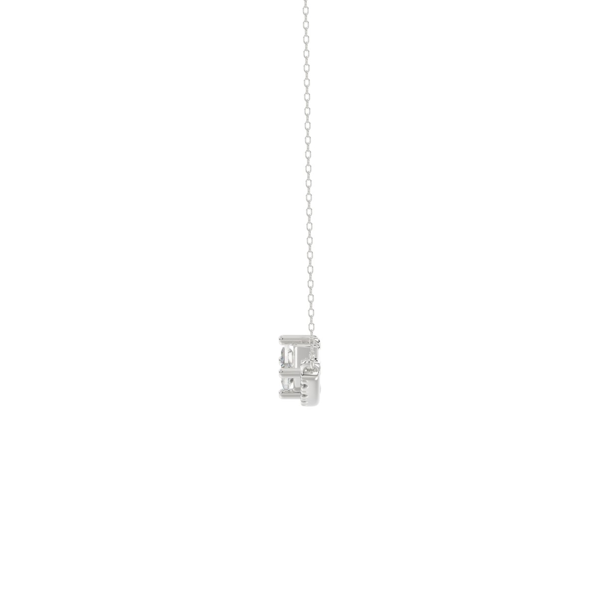 14K WHITE GOLD 3/4CT ROUND/LOZELGE DIAMOND LADIES NECKLACE