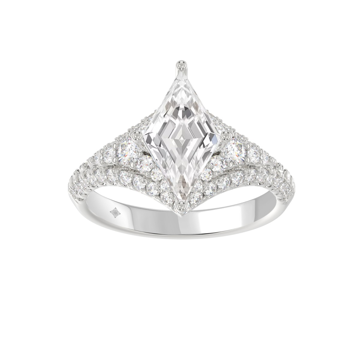 14K WHITE GOLD 3 3/4CT ROUND/PRINCESS DIAMOND LADI...