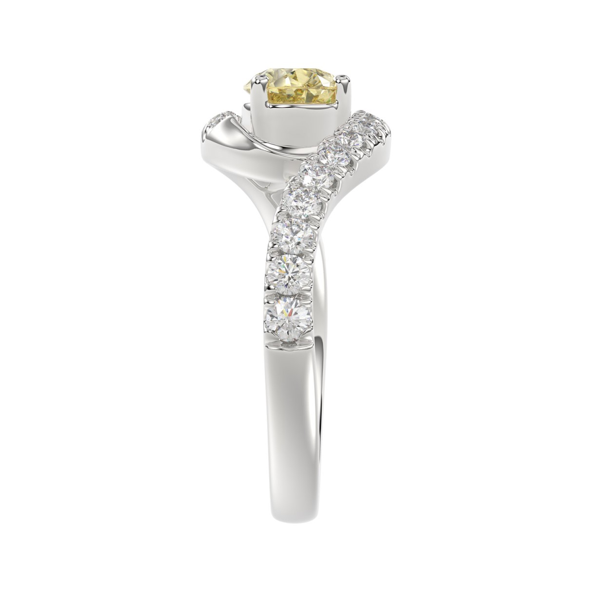 14K WHITE GOLD 1 1/2CT ROUND/PEAR DIAMOND LADIES RING 