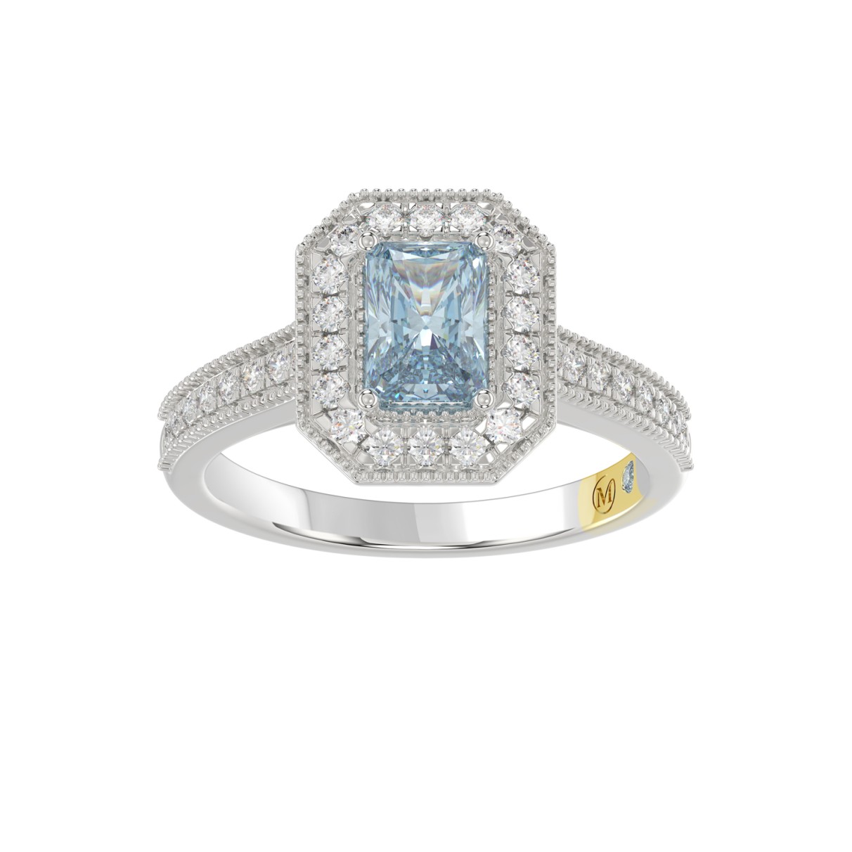 14K WHITE GOLD CRAFTED WITH 18K YELLOW GOLD BLACK ...