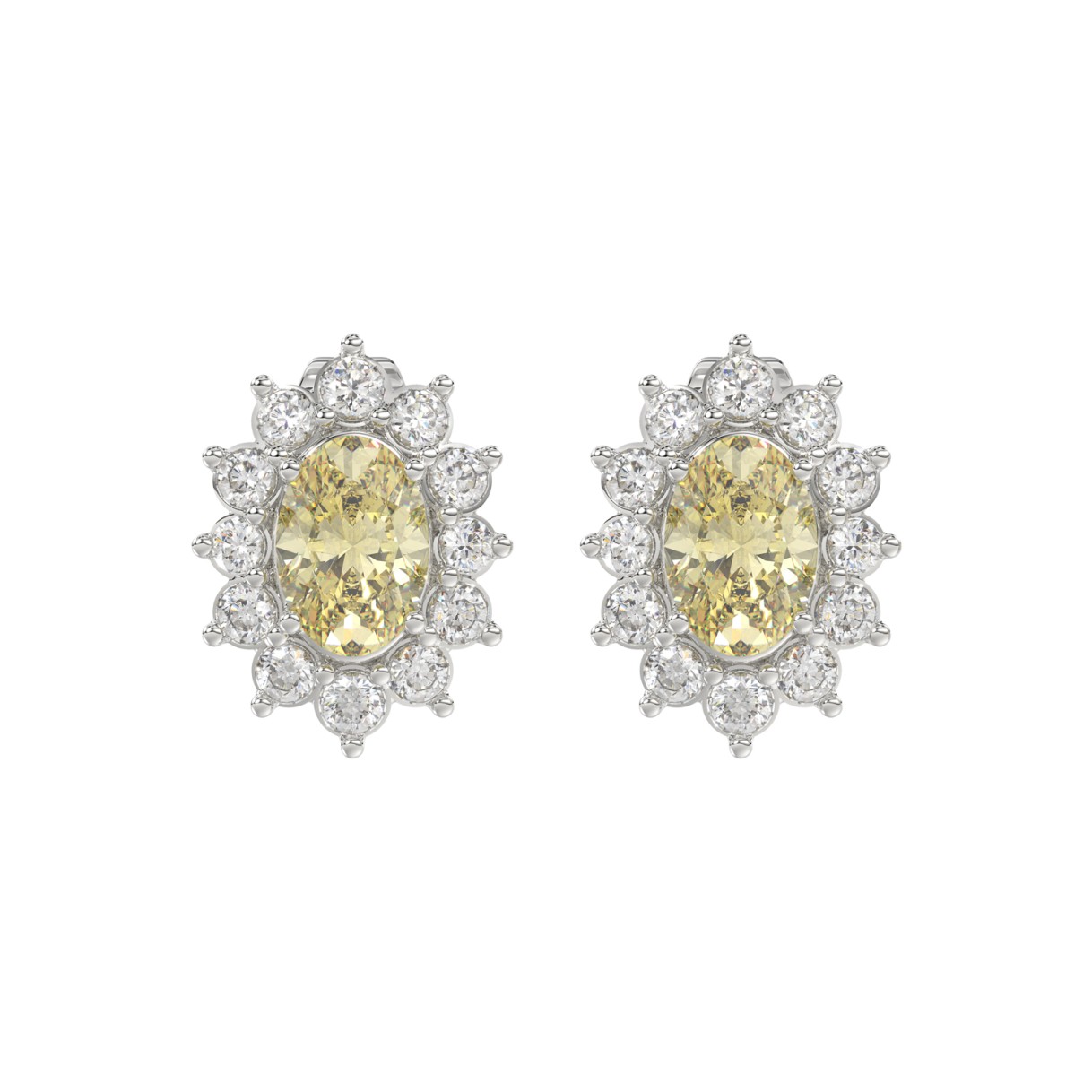 14K WHITE GOLD CRAFTED WITH 18K YELLOW GOLD BACK P...