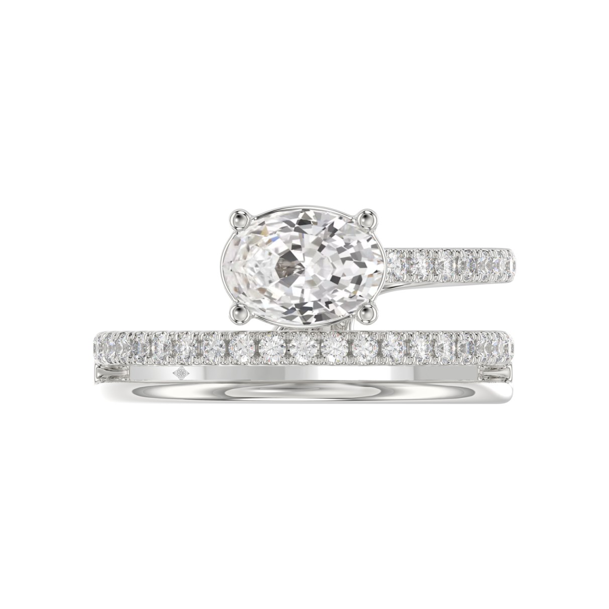 14K WHITE GOLD 1 1/4CT ROUND/OVAL DIAMOND LADIES RING