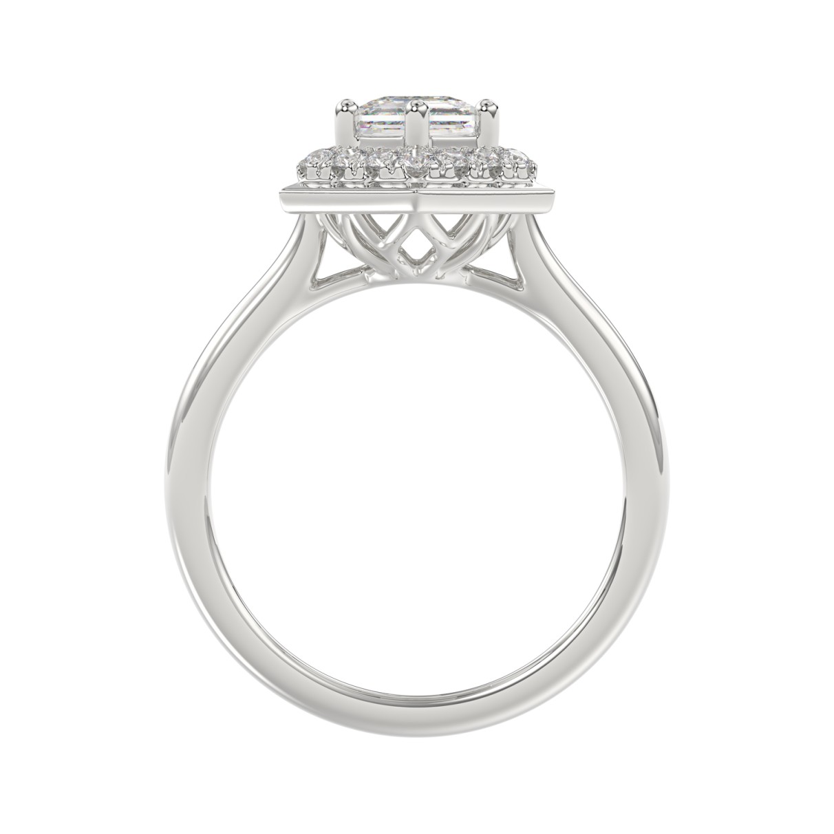 14K WHITE GOLD 1 1/4CT ROUND/HEXAGON DIAMOND LADIES RING