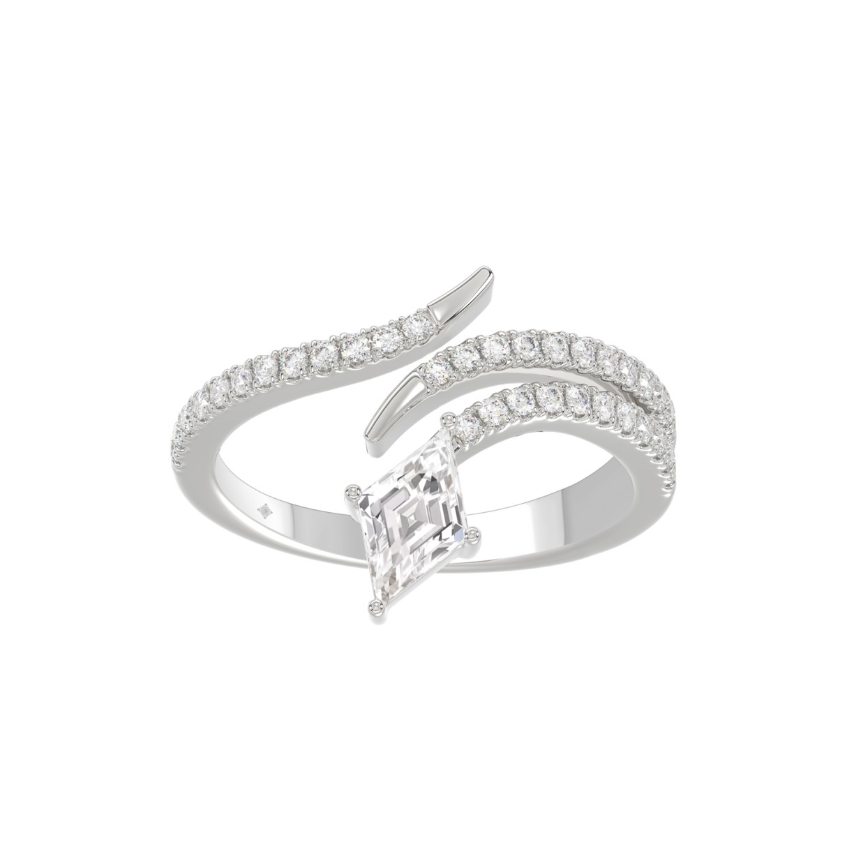 14K WHITE GOLD 1 1/4CT ROUND/LOZENGE DIAMOND LADIE...