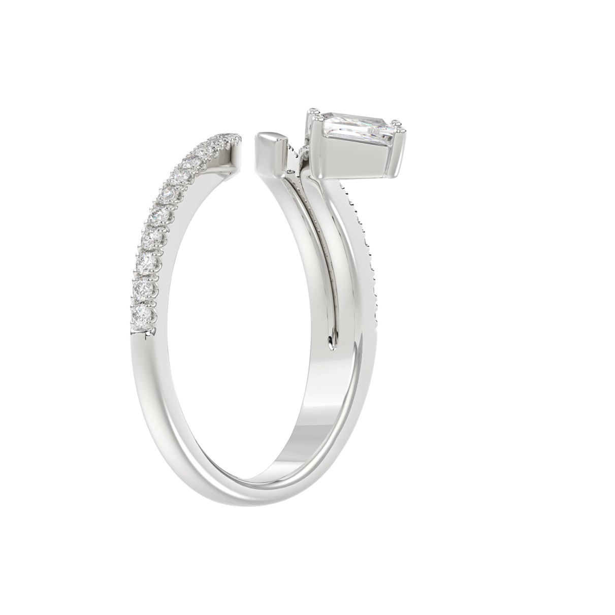 14K WHITE GOLD 1 1/4CT ROUND/LOZENGE DIAMOND LADIES RING